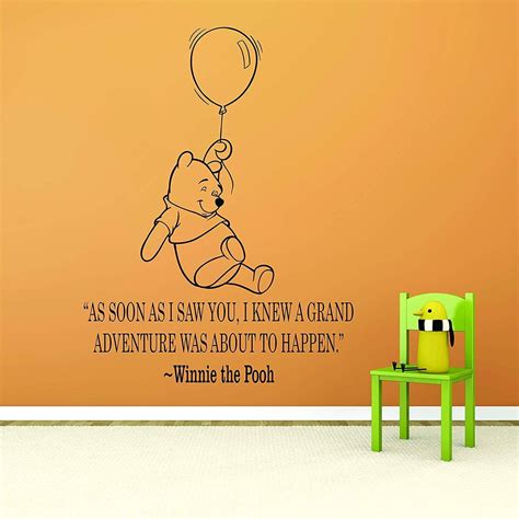 I Saw You Winnie The Pooh Balloon Quote Cartoon Quotes Wall Etsy