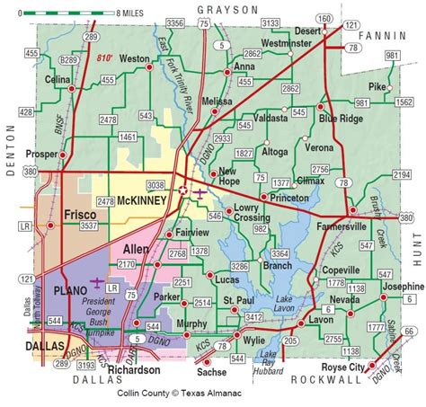 Detailed Map Of Collin County In Texas, Usa. Royalty Free Cliparts - Collin County Texas Map ...