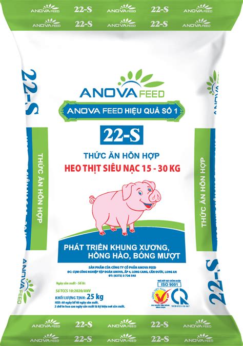 Thức ăn hỗn hợp HEO THỊT SIÊU NẠC 15 30 KG 22 S ANOVA FEED Nhà