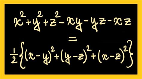 X2 Y2 Z2 Xy Yz Xz Formula X2 Y2 Z2 Xy Yz Xz Identity X² Y² Z² Xy Yz Xz 1 2{ X Y ² Y Z ² X