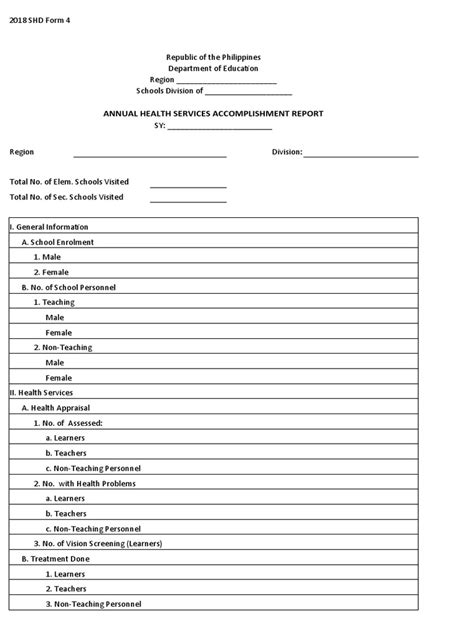 SHD Form 4 | PDF | Periodontology | Diseases And Disorders