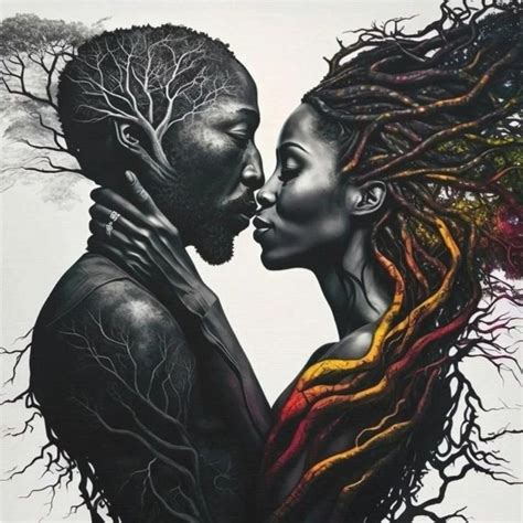 Rooted In Love Manolo Dreams African American Art Black Art Black Couple Love African