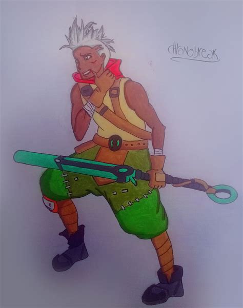 Drawing Of Ekko From League Of Legends Arcane By Chronobreakarts On