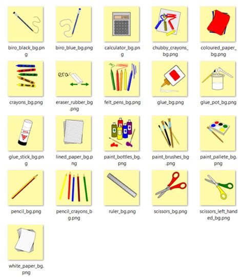 School And Art Equipment Free Aac Symbols Iniaac