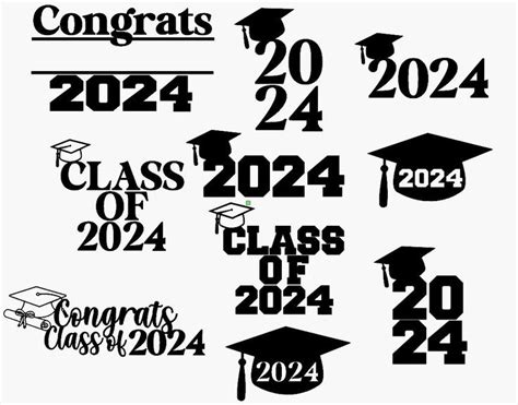 2024 Graduation Svg 2024 Svg Senior Svg 24 Bundle Class Of 24 Laser Ready File Glowforge File