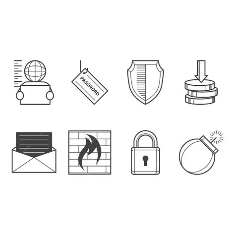 Premium Vector Cyber Crime Icon Set