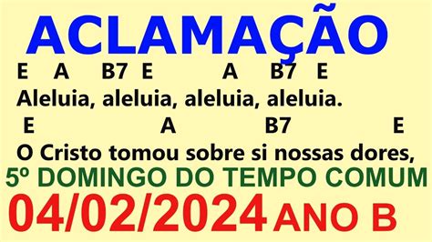 ACLAMAÇÃO AO EVANGELHO DIA 04 02 24 O Cristo tomou sobre si nossas