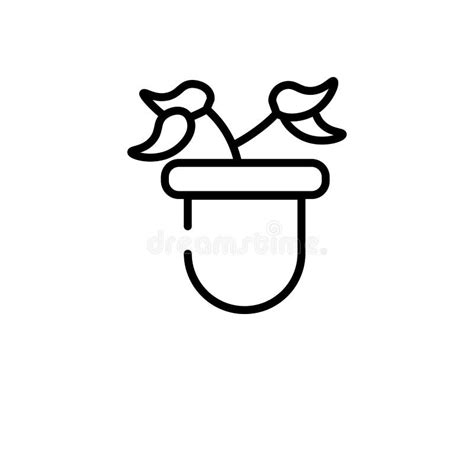 Outline Vector Icon Isolated Black Simple Line Element Illustration