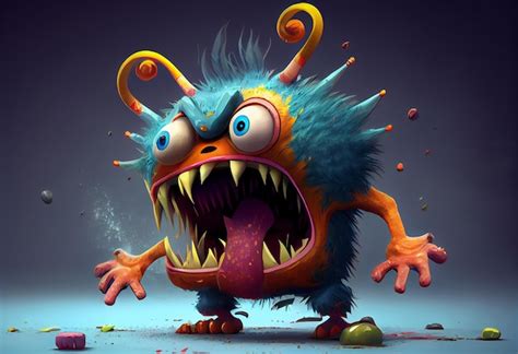 Premium Ai Image Cartoon Monster Generate Ai