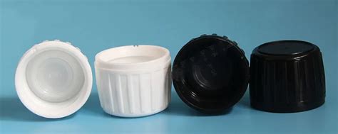 Din 28mm Black White Syrup Bottle Plastic Screw Cap For Syrup Glass