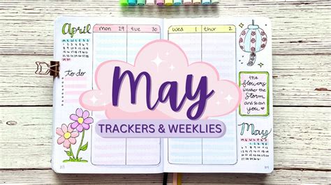 May Plan With Me Trackers Weeklies Spring Bullet Journal Pt