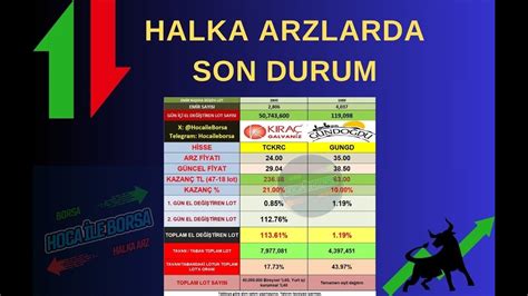 Halka Arzlarda Anlik Son Durum Youtube