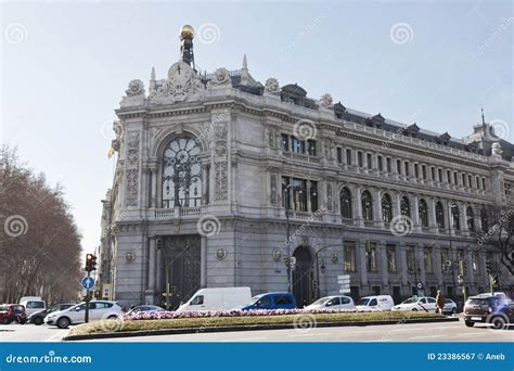 Building The Bank Of Spain In Madrid Editorial Photography Image Of