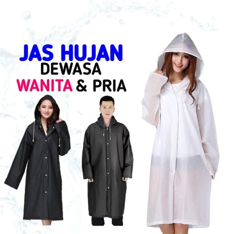 Jas Hujan Mantel Raincoat Kalong Ponco Poncho Vinyl Eva Transparan