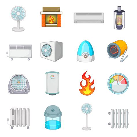 Premium Vector Heating Cooling Icons Set