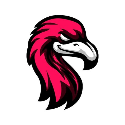 Angry Head Flamingo Es El Logotipo De Vector Vector Premium