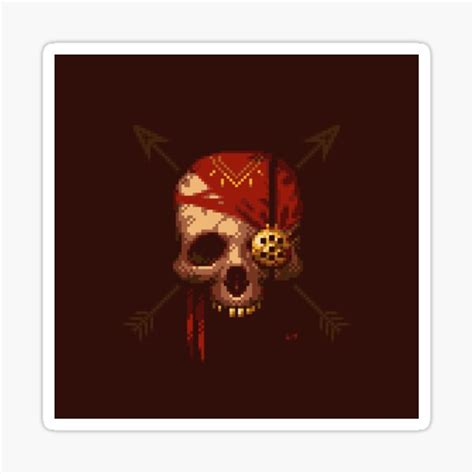 "Pirate Skull Pixel Art" Sticker for Sale by RunWTheWolves | Redbubble