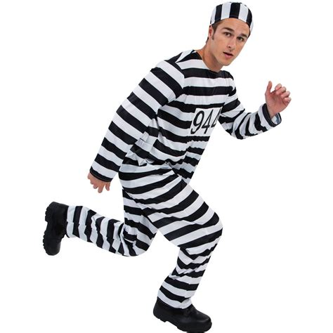 Convict Mens Adult Halloween Costume