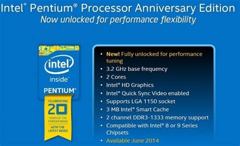 Intel Pentium G Haswell Th Anniversary Edition Cpu Performance