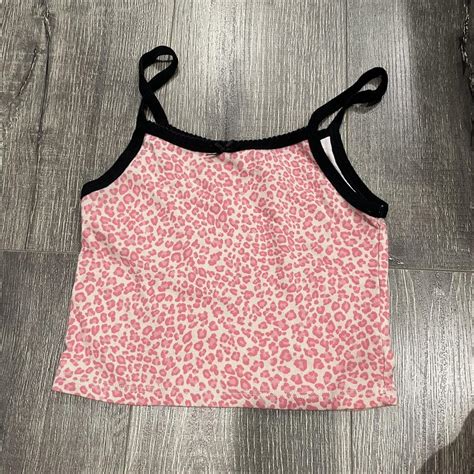 Brandy Melville Pink Cheetah Tank Top Amazing Depop