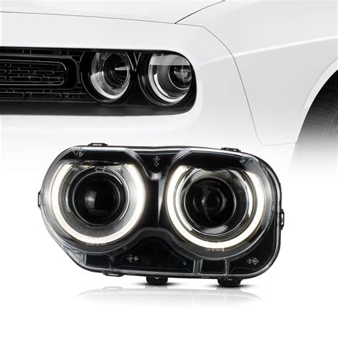 Vland Led Oem Style Headlights For Dodge Challenger 2015 2020 Halo Fro