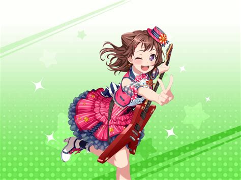 Safebooru Bang Dream Blush Brown Hair Dress Official Art Short Hair Smile Toyama Kasumi