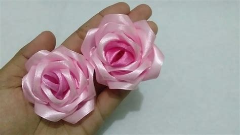 Cara Membuat Bunga Mawar Dari Pita How To Make Rose Flowers From