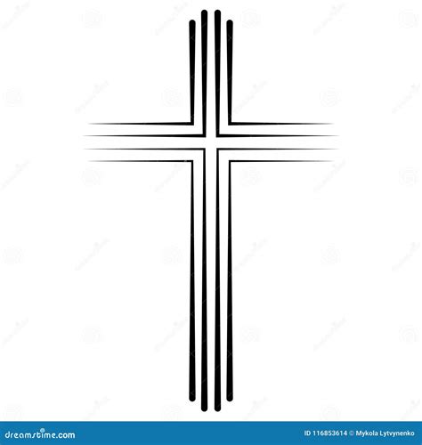 Christian Catholic Cross Icon Flat Design Vector Cross Icon Baptism