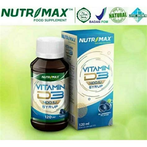 Jual Nutrimax Vitamin D3 400 IU Sirup 120 Ml Shopee Indonesia