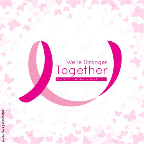 Breast Cancer Awareness Month Banner With Easy Pink Ribbon Circle Sign