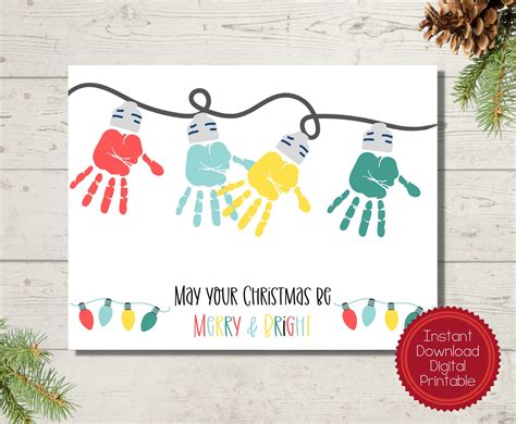 DIY Christmas Craft, Handprint Art for Kids, Printable Activities for ...