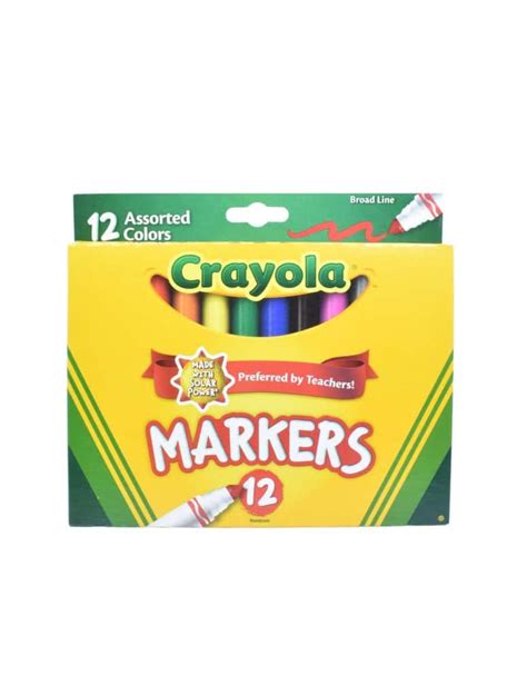 Marcador Crayola Markers 12 Colores Punta Gruesa 1 Unidad Arimany