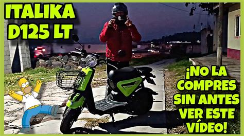 Italika D Lt Review Y Prueba De Manejo Top Speed No La Compres