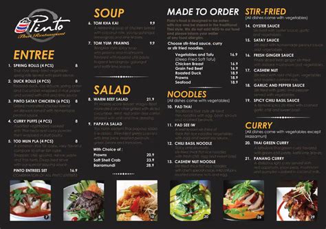 Pinto Thai Kitchen Menu | Besto Blog