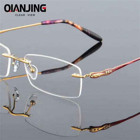 Pure Titanium Eyeglasses Rimless Optical Frame Prescription Spectacle Frameless Glasses For