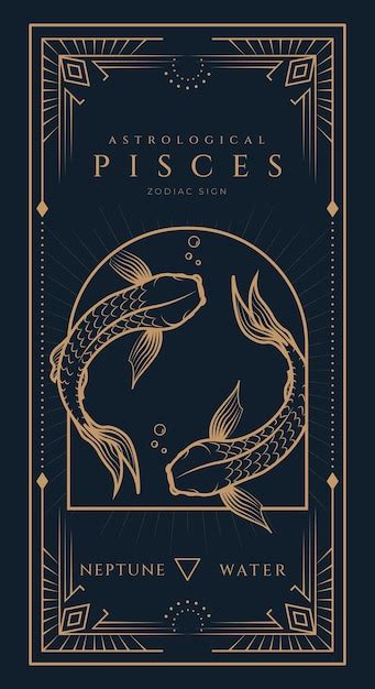 Premium Vector Pisces Signs Symbol Zodiac Illustration