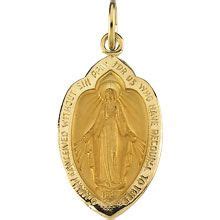 Miraculous Heart Medal Solid 14 Karat Yellow Gold Md 1070 Y