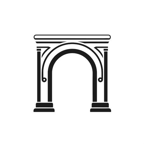 Premium Vector Flat Vector Of A Minimalist Black And White Arch Icon