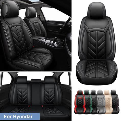 Car Seat Covers For Hyundai Elantra Tucson Sonata Palisade 5 Seats Premium Pu Leather Auto