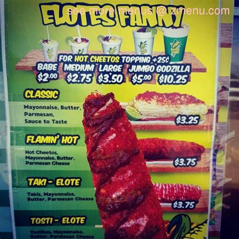 Online Menu Of Elotes Fanny Restaurant Dallas Texas Zmenu