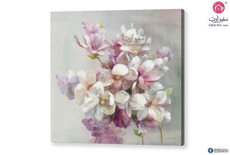 لوحات ورود بينك وأبيض سفير آرت Shabby Chic Canvas Art Flower