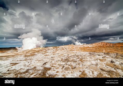 Geothermal area tourist destination located at Reykjanes peninsula in ...