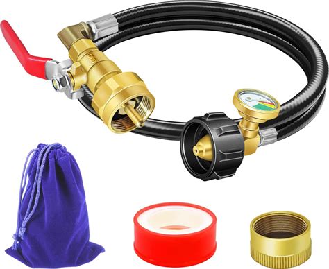 Amazon Upgraded Propane Refill Adapter Hose With Gauge And ON Off