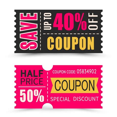 Set Of Discount Coupons In Different Shapes Gift Voucher With Coupon