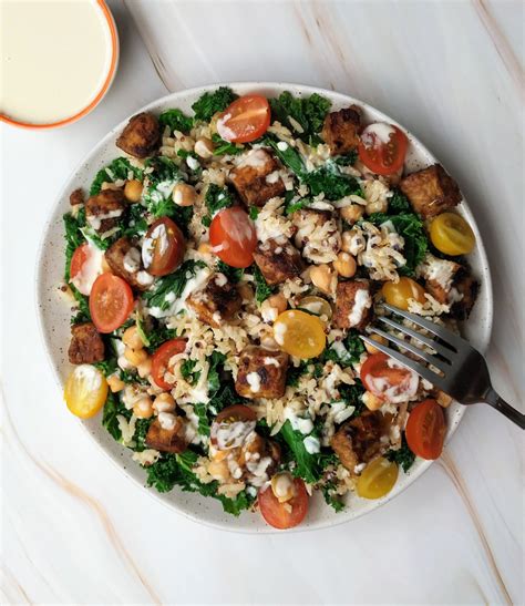 Tempeh Kale Quinoa Salad With Lemon Tahini Vegan Easy