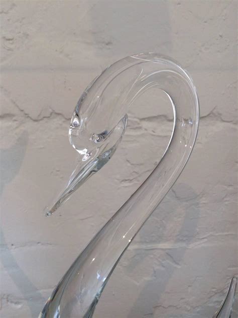 Pair Of Murano Glass Swans Designed By Seguso At 1stdibs