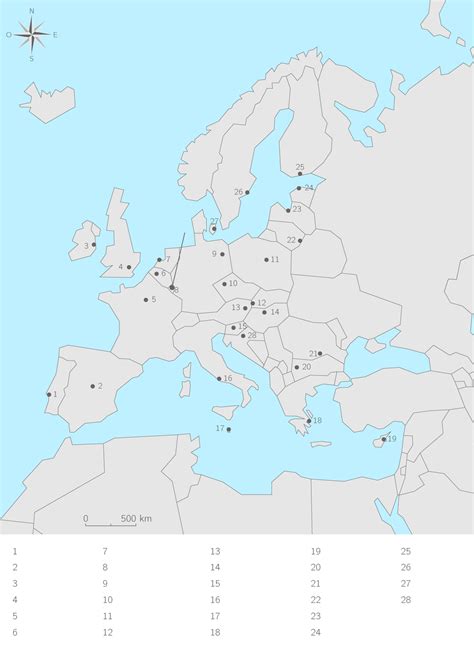 Compl Ter La Carte Des Etats Membres De L Union Europ Enne Et De Leur