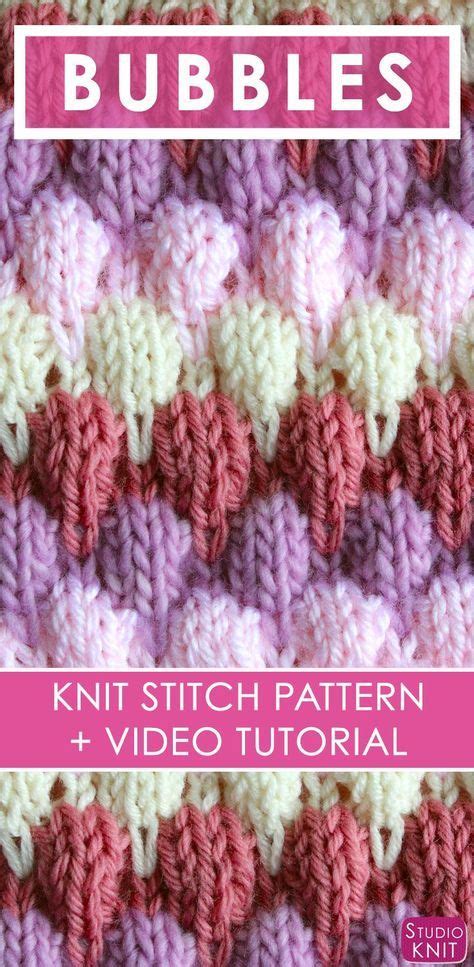 Knitting Up The Bubble Stitch Pattern By Studio Knit Stitch Patterns