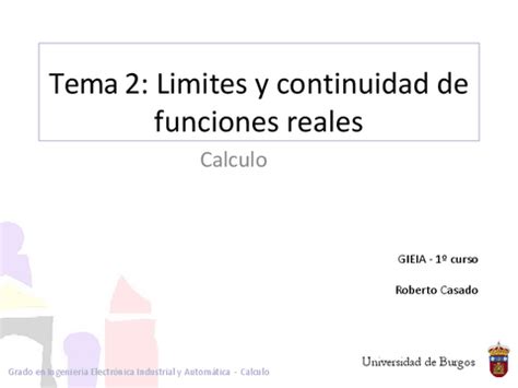 TEORIA Tema 2 Limites Y Continuidad Pdf