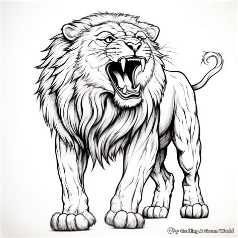 Roaring Lion Coloring Pages - Free & Printable!